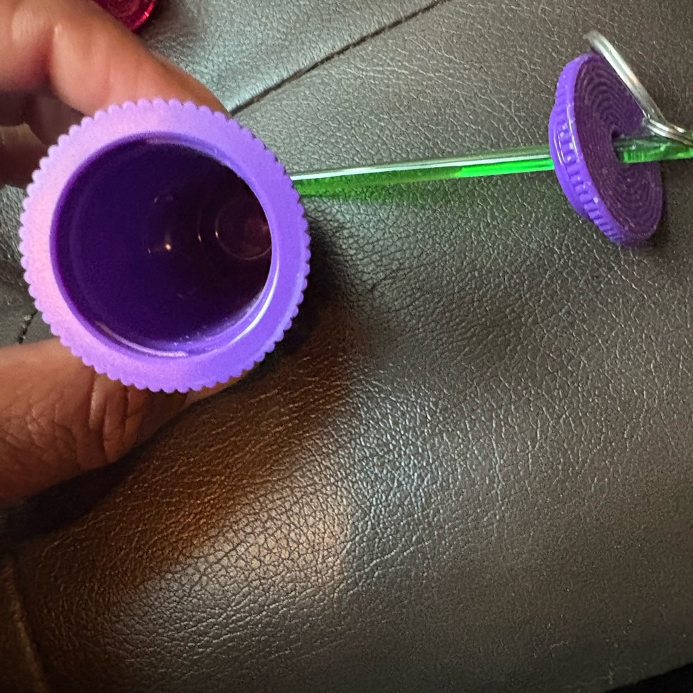 Purple and Green Party Cup Starbucks keychain, bnwt-glow in the dark